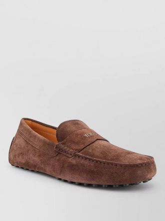Tod's suede moc toe loafers rubber sole
