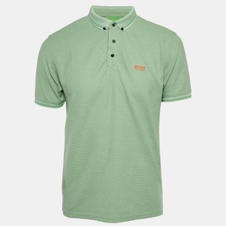 HUGO BOSS Boss By Hugo Boss Green Mesh Jersey Polo T-Shirt