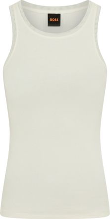 Boss Orange by Hugo Boss Ripptanktop BOSS ORANGE Eplie Premium Damenmode, Damen, Gr. XS, open wei&szlig; 118, Feinripp, Obermaterial: 98% Baumwolle, 2% Elasthan, unifarben, figurbet