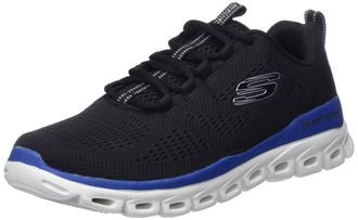 Skechers Mens 232136 BKBL Sneaker, Black Mesh/Blue Trim, 10 UK
