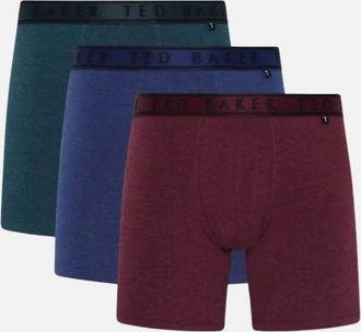 Ted Baker Mens 3-Pack Coloured Boxer Briefs, Blue/Pool/Burgundy - Size: 32/30/31