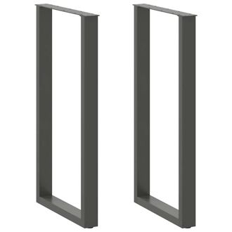 Berkfield Home Coffee Table Legs U-Shaped 2 pcs Anthracite 60x(110-111) cm Steel in Black