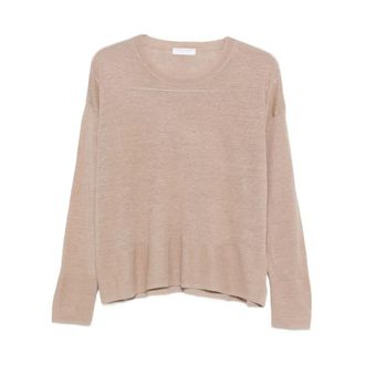 Majestic Filatures Majestic Filatures, Round-neck Knitwear, female, Beige, Size: XL Round-neck Knitwear