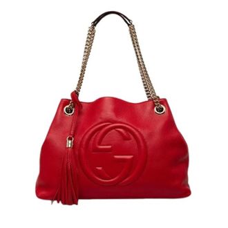 Gucci Pre-owned Soho Chain Shoulder Bag - Dames - Vintage Schoudertas - Rood - ONE Size - Leer - Vintage