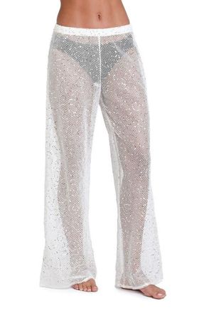 Sunshine 79 Shine Open Stitch Cover-Up Pants in White at Nordstrom, Size X-Small