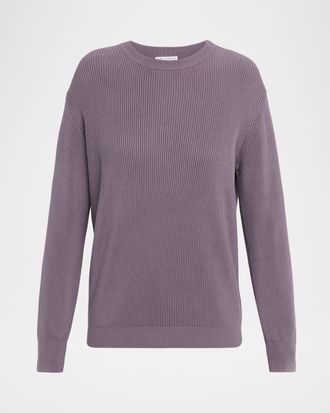 Brunello Cucinelli Cotton English Rib Crewneck Sweater