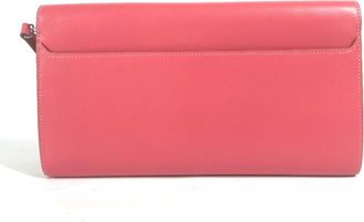 Herm&egrave;s Pink Tadelakt Leather Clutch Bag (Pre-Owned)