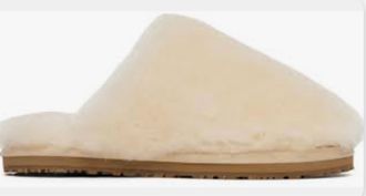 Mou Womens Sheepskin Fur Slippers In Sand