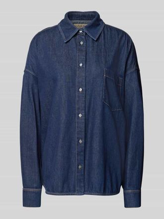 Max Mara Relaxed Fit Jeansbluse aus reiner Baumwolle Modell FOGGIA in Dunkelblau, Gr&ouml;&szlig;e 34