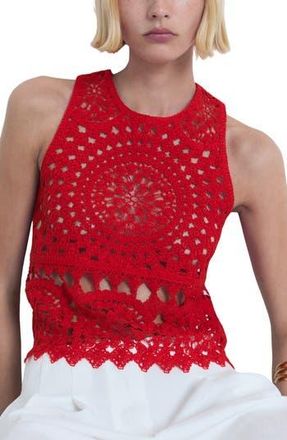 Mango Crochet Tank in Red at Nordstrom Rack, Size X-Small