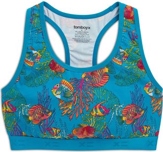 TomboyX Racerback Soft Bra in Rainbow Fish at Nordstrom, Size X-Small