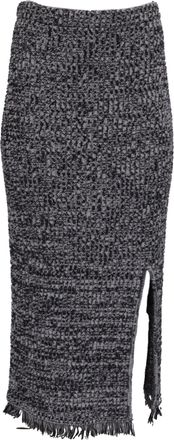 Diane Von F&uuml;rstenberg Diane Von Furstenberg Knitted Midi Skirt in Black and White Cotton