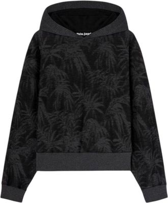 Palm Angels Palms Curved Logo Hoodie Gray PMBB169S25FAB0011009