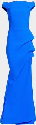 La Petite Robe Di Chiara Boni Cutout Off-Shoulder Column Gown