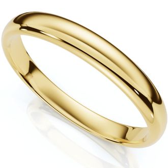Pompeii3 3mm Dome High Polished Wedding Band 10K Yellow Gold Size Selectable