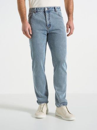 Mani&egrave;re De Voir DN001 Tapered Fit Jeans in Mid Blue at Nordstrom, Size 38 Uk