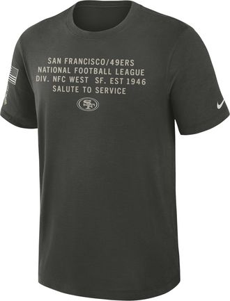 Nike San Francisco 49ers Salute to Service Slub Nike Mens Dri-FIT NFL T-Shirt in Green | 03493JGA2T-ZS2