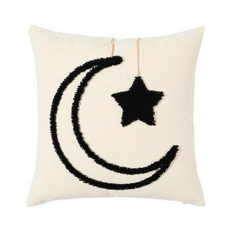 OEM Funda De Almohada Polar Con Estampado De Luna Vibrante - Negra
