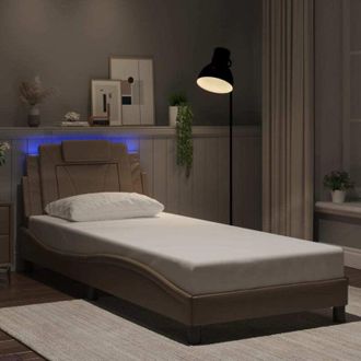 vidaXL Estructura De Cama Con Led Sin Colch&oacute;n Cappuccino 90x200 Cm Vidaxl