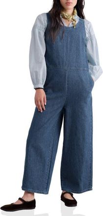 Seasalt Cornwall Salt Air Wide Leg Denim Jumpsuit in Mid Wash at Nordstrom, Size 12 Us
