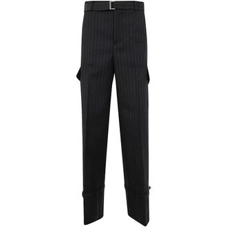 sacai Dames, Broeken, Zwart, Maat: XL Katoen