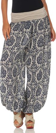 Malito more than fashion Malito 7198 Womens Pump Trousers with Yoga Pattern Harem Trousers for Dance Aladin Trousers for Chilling - Beige - One Size