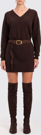 Twinset Mini abito in maglia in misto lana e cashmere con scollo a V
