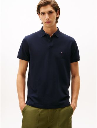 Tommy Hilfiger Mens Regular Fit Stretch Pique Tommy Polo - Navy Blue - XXXL