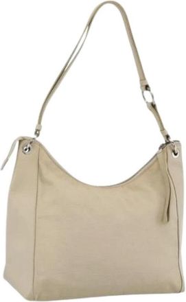 Ferragamo Pre-owned Shoulder Bags, female, Beige, Size: ONE SIZE Pre-owned Canvas Shoulder Bag
