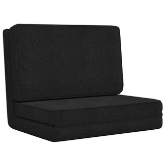 vidaXL Silla De Suelo Plegable De Tela Negra Vidaxl