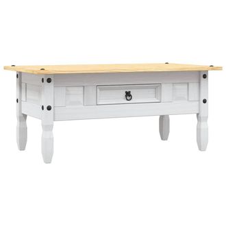 Berkfield Home Coffee Table Mexican Pine Corona Range White 100x55x45 cm | Size: 100 x 55 x 45 cm
