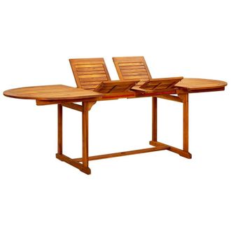 Berkfield Home Garden Dining Table (160-240)x100x75 cm Solid Acacia Wood in Brown