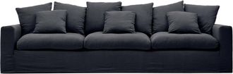 K Home 4-Sitzer Design Sofa Joelle mit abnehmbaren Bezug, Anthrazit