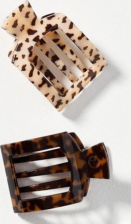 Teleties Flat Square Hair Claw Clips, Set of 2