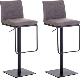 Clp Clp - Lote De 2 Taburetes De Bar Funda De Tela Panam&aacute; Gris Negro