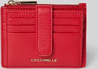 Coccinelle Portemonnaie mit Label-Detail in Kirsche, Größe 1