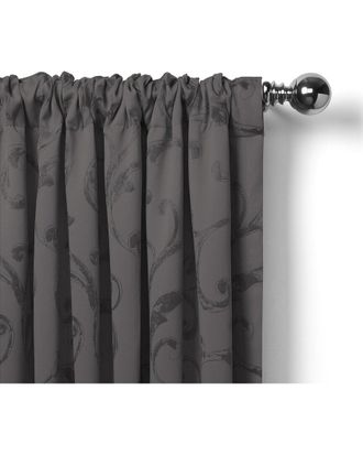 Elrene Mia Jacquard Scroll Blackout Window Curtain