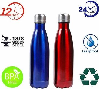 Trade Shop Trade Shop - Portatile Borraccia Bottiglia DAcqua Acciaio Inox Termica Caldo Freddo 500 Ml