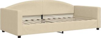 vidaXL Sofá cama sin colchón tela crema 90x200 cm Vidaxl