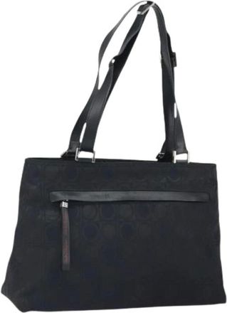 Ferragamo Pre-owned Tote Bags, female, Black, Size: ONE SIZE Pre-owned Nylon Tote Bag