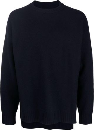 Jil Sander drop-shoulder long-sleeve jumper - men - Wool - 48 - Blue