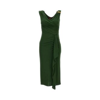 Max Mara Lange Jersey Jurk - Dames - Feestkleedjes - Groen - S - Kleedjes