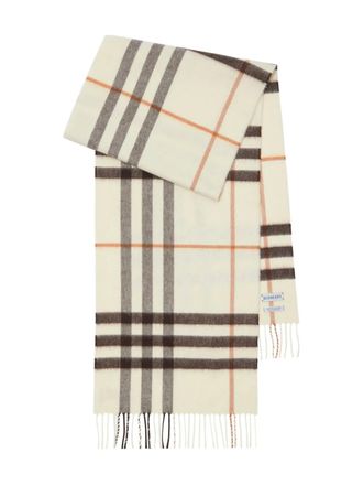 Burberry checkered scarf - White