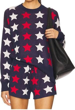 Beach Riot Callie Long Sleeve Sweater In Americana Stars