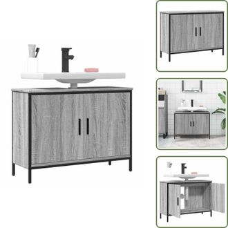 vidaXL The Living Store Mobile Lavabo Bagno Grigio Sonoma 80x30x60 cm Legno Multistrato - Lavabo