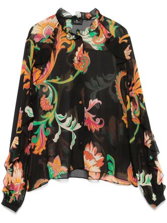 Etro silk blouse - women - Silk - 42 - Black