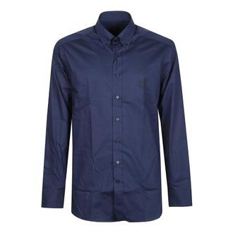 Etro Overhemden, Heren, Blauw, 4Xl, Roma Logo Button Down Long Sleeve Shirt