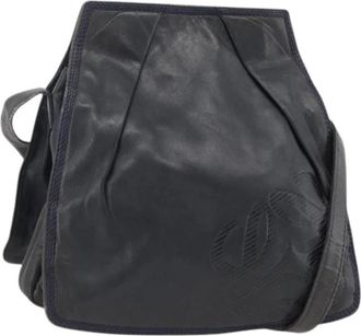 Loewe Pre-owned Cross Body Bags, female, Blue, Size: ONE SIZE Pre-owned Leather Cross Body Bag