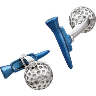 Jan Leslie Golf Ball and Tee Sterling Cufflinks in Blue at Nordstrom