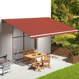 vidaXL Tela De Repuesto Para Toldo Naranja Y Marr&oacute;n 6x3,5 M Vidaxl